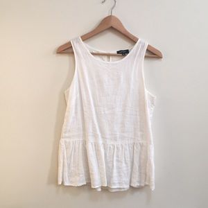 Lord & Taylor Linen Peplum Blouse - size S